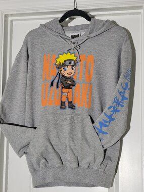 🥋Naruto Shippuden Uzumaki Chibi Graphic Hoodie Grey | Ripple Junction Size S\L